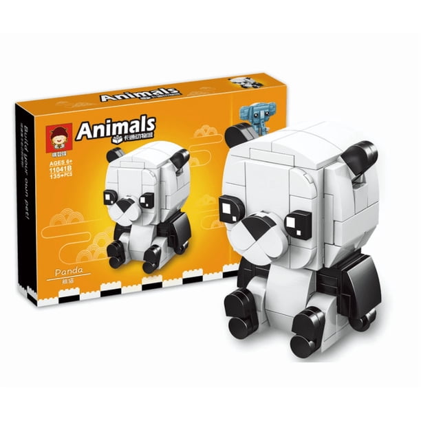 Juguetes educativos de ensamblaje para niños, serie de animales de dibujos animados, bloques de construcción de modelos con pequeñas partículas, regalo de juguete para niños y niñas (panda)