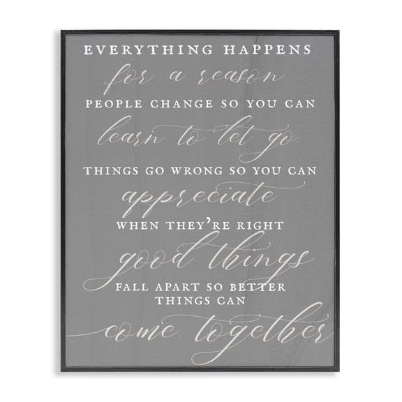 Stupell Industries Rustic Lodge Good Things Fall Apart Motivational Phrase Soft Calligraphy Black Framed Giclee Art, 11 x 14, by Lil' Rue