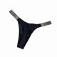 thumbnail image 2 of Rhinestone Letter Tape Design V-String Thong Panties for Women, 2 of 5