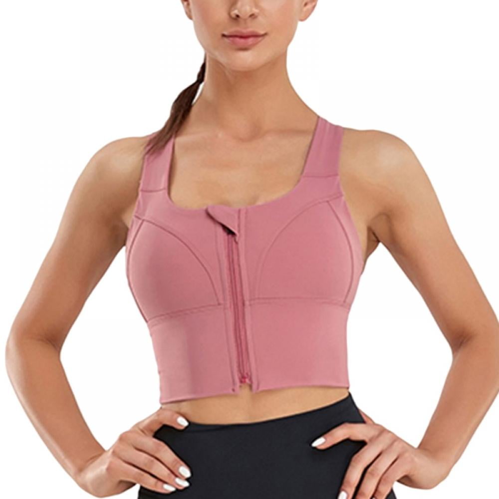Front Zipper Sports Bra for Women Gym Plus Size 5XL Velcro Adjustable  Fitness Yoga Shockproof High Support All-in-one Bras : : Clothing,  Shoes & Accessories