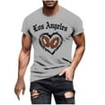 thumbnail image 5 of UVEASISHA Football Graphic Tees for Men Big and Tall Crewneck Short Sleeve T-Shirts Game Day Casual Slim Fit Workout Shirt Gray XL, 5 of 6