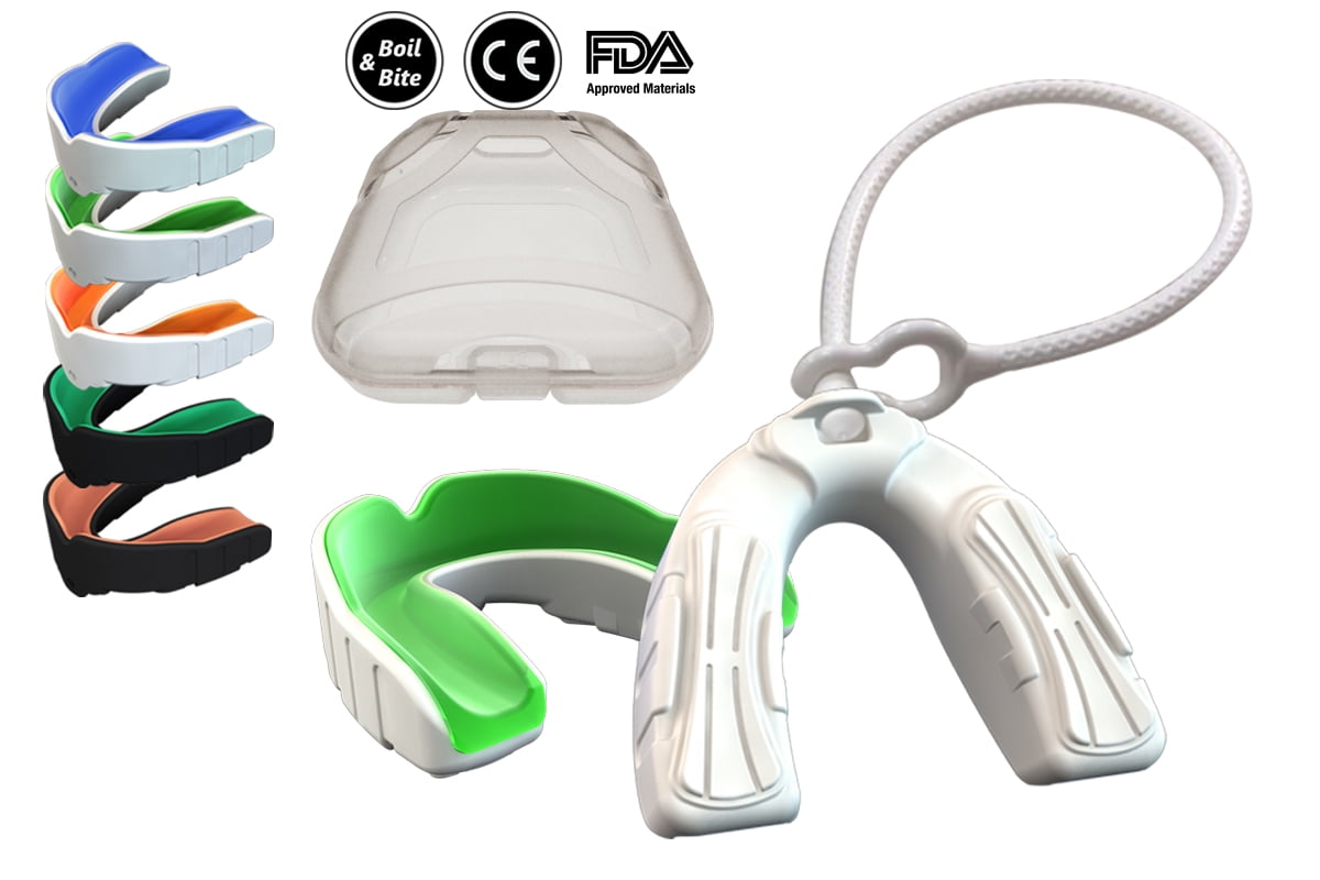 COOLLO SPORTS Boil and Bite Mouth Guard with Strap DBT Sport Mouthpiece