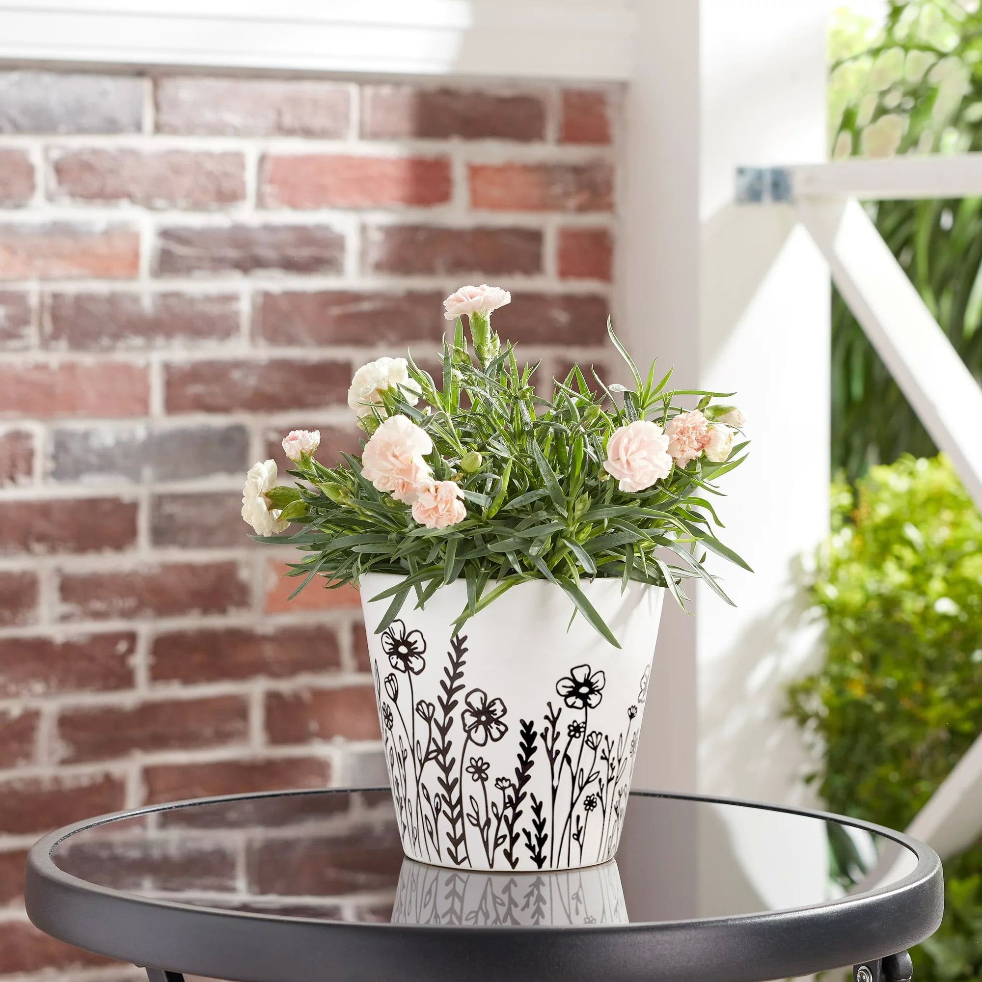 Mainstays Ceramic Wildflower Planter, White, 5.9 inch