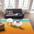 thumbnail image 3 of Orange And Teal Color Area Rug For Living Room Bedroom, Minimalist Abstract Stripe Art Carpet, Dining Room Non-Slip Indoor Rug Washable Soft And Comfortable Rug 4 x 6ft, 3 of 6