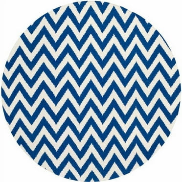 SAFAVIEH Dhurries Bentley Geometric Area Rug, Dark Blue/Ivory, 8' x 10'