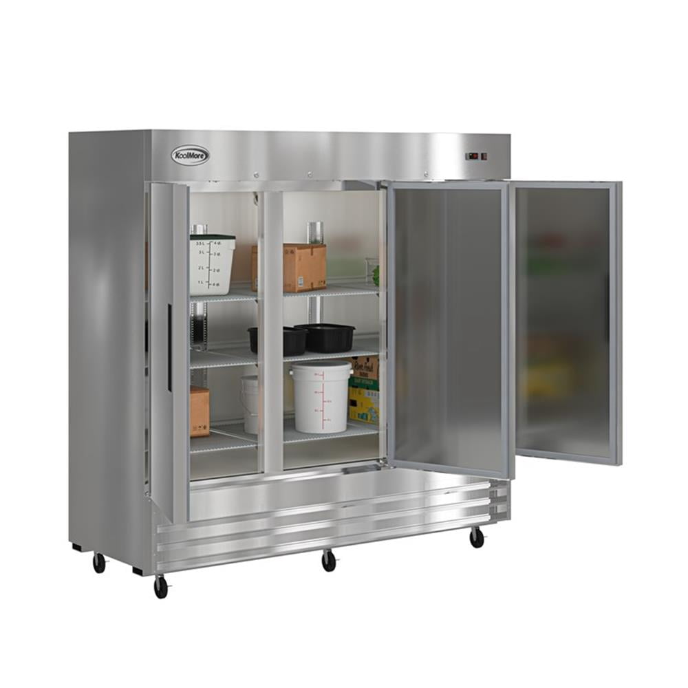 Pemberly Row 80" 3 Door Commercial Reach In Refrigerator 72 cu. ft. in Silver