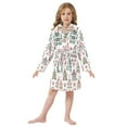 thumbnail image 6 of FORMRS Niños Bathrobe Unisex Hooded Robe Soft Plush Pajamas Sleepwear, Size 2-3T, Beige Nordic Christmas House, 6 of 7