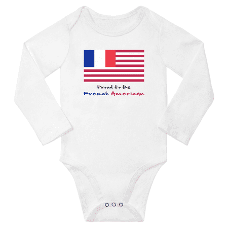 

Proud to be French American Baby Long Slevve Bodysuit Outfits (White 18-24 Months)