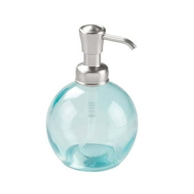 Glass Mosaic Hand Soap Dispenser Lotion Bottle With Chrome Plated Plastic Pump 14 Ounce Set Of 2 Aqua Walmart Com Walmart Com
