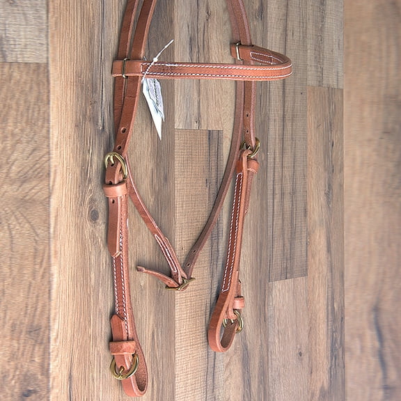 3/4 In. Hilltop Hermann Oak Leather Buckle Ends Cheeks Horse Browband Headstall