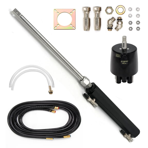 Winibo Inboard Hydraulic Steering Kit, Side Mounted Boat Steering System With Cylinder,Pump and Hose for Inboard Vessels Sizes Up to 36FT (WQWJ)