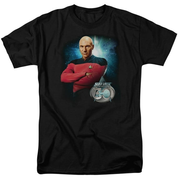 Star Trek Picard 30 Adult 18/1 T-Shirt Black