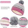 thumbnail image 3 of GRNSHTS 3PCS Kids Hat Scarf Gloves Set Toddler Boys Girls Winter Knit Beanies Neck Warmer with Fleece Lining (Pink), 3 of 14