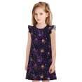 thumbnail image 1 of Fotbe Multi-colored Spiders Vestido de Dormir para Niñas de 3 a 10 Años, Mangas Cortas, Estilo Princesa, Pijama Camisón con Mangas Voladas-Large, 1 of 6
