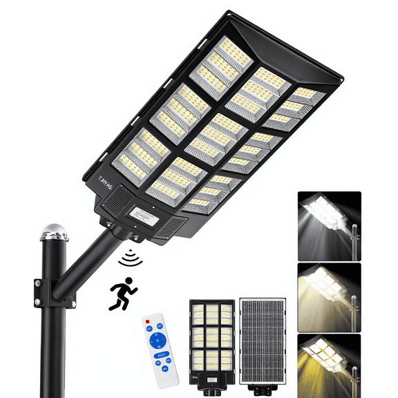 Bjsuc 7200W Solar Street Light, Solar Motion Lights Outdoor Waterproof for Basketball Court Parking Lot Light
