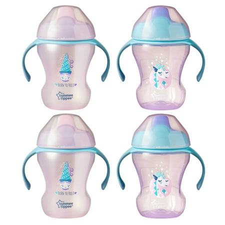 Tommee Tippee Trainer Transition Sippee Cup, 7m+, 8oz, 4pk, Girl