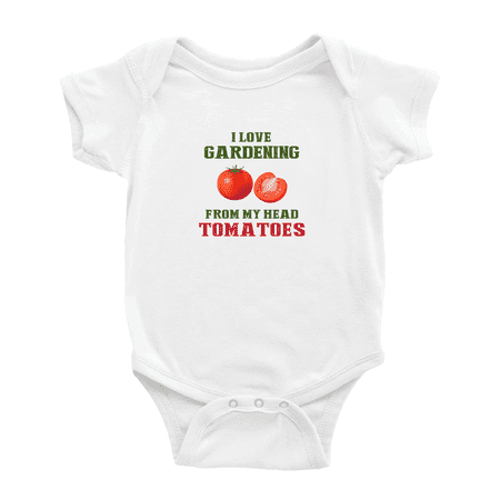 

I Love Gardening from My Head Tomatoes Cute Baby Jumpsuits Boy Girl Clothes