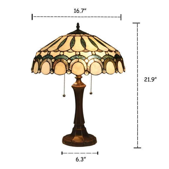 CHLOE Claude Tiffany-style 2 Light Victorian Table Lamp 17" Shade