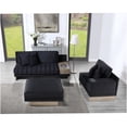 thumbnail image 2 of Modular Velvet Sectional Sofa with Storage Ottoman, USB Ports & Charging Outlets in Black, 2 of 8