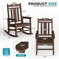 thumbnail image 3 of Oversized HDPE Outdoor Rocking Chair, All-Weather High Back Porch Rocker, Brown, 3 of 7