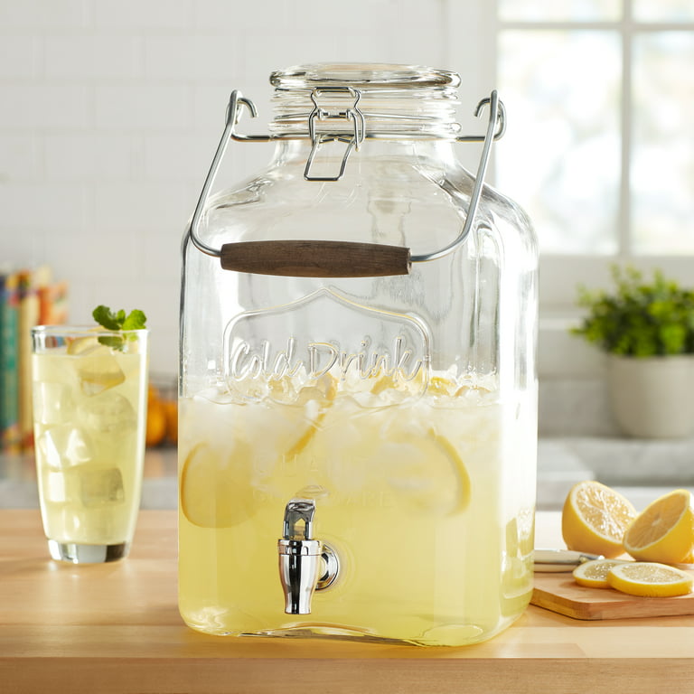 Better Homes & Gardens 2 Glass Beverage with Glass Clamp Lid - Walmart.com