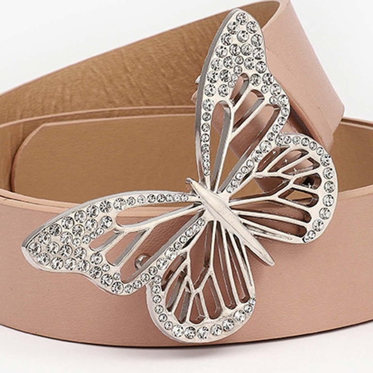 Fashion Butterfly Buckle Belt Metal Prong Buckle Waist Band  display picture 1