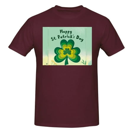 Happy St. Patrick s Day Men s Basic Short Sleeve T-Shirt Burgundy X-Large