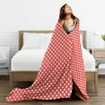 thumbnail image 5 of Classic Red Vintage Polka Dots Throw Blanket,Super Soft Anti-Pilling Flannel Bed Blankets, 50"x40", 5 of 8