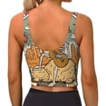 thumbnail image 4 of Picia Skeleton Cowboy And Guitar Sports Bra for Women,Padded Strappy Sports Bras Medium Support Yoga Bra with Removable Cups,Running Yoga Bra-Small, 4 of 9