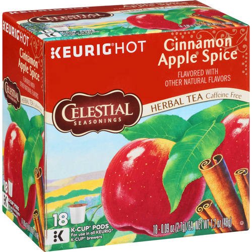 Celestial Seasonings, Cinnamon Apple Spice Herbal Tea, Tea Bags, 18 Ct