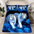 thumbnail image 2 of Castle Fairy Tiger Animal Twin Sheet Sets 3pcs for Teens,Chic Floral Blue Rose Twin Fitted Sheet Microfiber,Woodland Wildlife Breathable Flat Sheet,Microfiber Bedroom Decor, 2 of 7