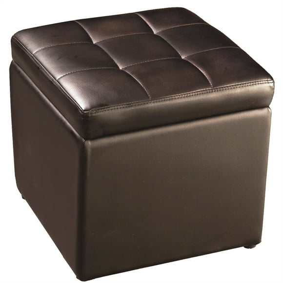 Taburete de Almacenamiento Otomana con Tapa Hermética en PU para Entrada Dormitorio 40 x 40 x 40 cm