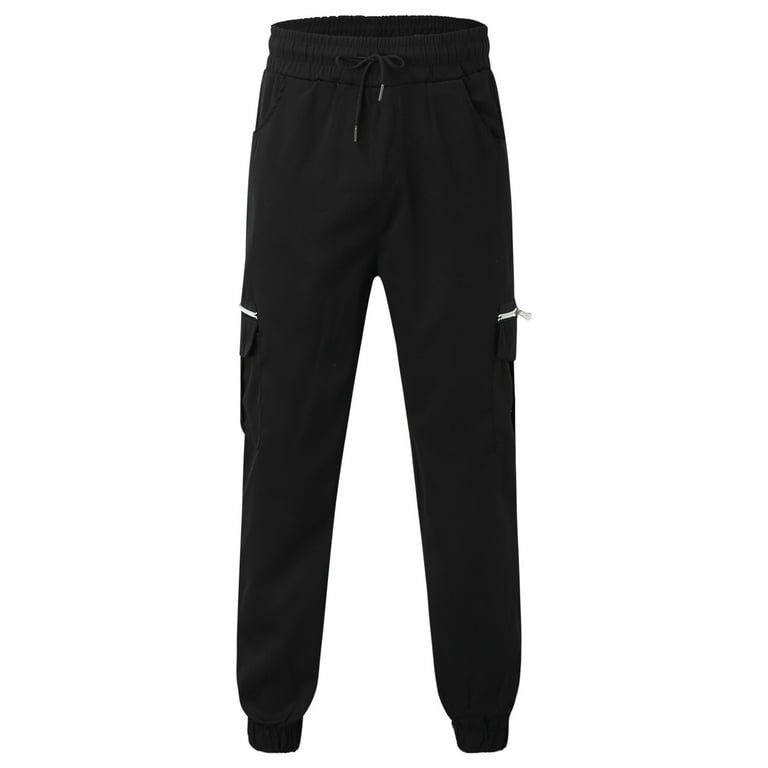 Aayomet Sweatpants For Men With Pockets Mens Joggers Workout Pants Slim Fit  Lightweight Track Pants Jogger Pants with Zipper Pockets,Black 4XL