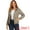 Khaki, variant on Women's Hooded Zip Up Short Down Lightweight Jacket 2XL Dark Blue