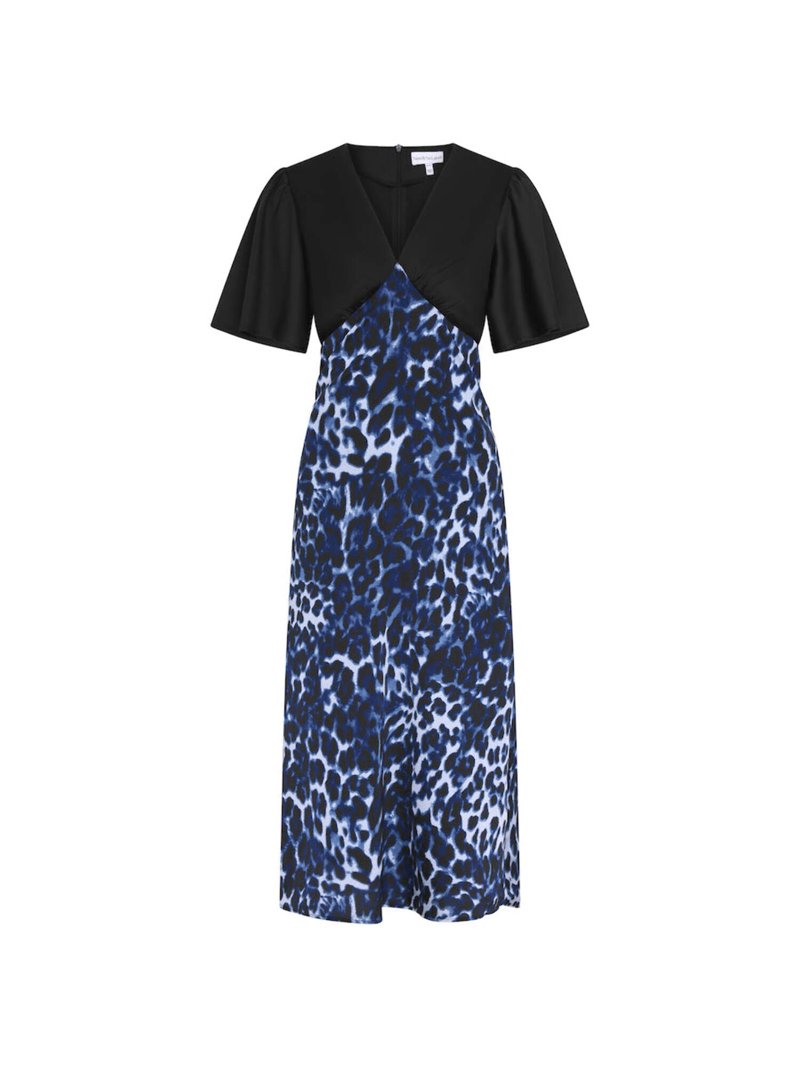 blue leopard midi dress M&Co Blue Leopard Print Wrap Midi Dress
