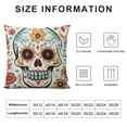 thumbnail image 5 of COMIO  Cushion Covers Colorful Skull with Floral Ornament Hand Drawn Square Soft,Pillow Cases Decor for Couch Bedroom Sofa Living., 5 of 5