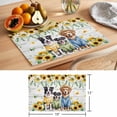 thumbnail image 6 of Spring Dog Placemats Set of 12 Sunflower Daisy Botanical Vintage Place Mats Indoor Wipeable Table Mats Washable Cloth Dining Table Placemats for Kitchen Holiday Party Home Decor 13x19 Inch, 6 of 9