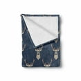 thumbnail image 2 of Deer Soft Flannel Fleece Blanket, Hipster Inspired Antlers Glasses Mustaches Funny Animal Pattern Woodland Vintage, Cozy Plush for Indoor and Outdoor Use, 70" x 90", Slate Blue Tan, by Ambesonne, 2 of 6