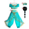 thumbnail image 1 of Disney Jasmine-Vestido de princesa aladdín, lámpara mágica, disfraz de fiesta de cumpleaños para niñas, Top + pantalón + diadema, ropa de carnaval, 1 of 4