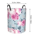 thumbnail image 2 of DouZhe Waterproof Collapsible Large Laundry Baskets, Romantic Pink Navy Floral Prints Circular Hamper with Handles, 2 of 6