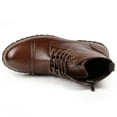 thumbnail image 4 of Metrocharm MC311 Men's Lace Up Cap Toe Fashion Oxford Boot Brown 6.5, 4 of 12