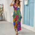 thumbnail image 6 of Vibrant Colorful Psychedelic Floral Art King Size Sleeveless Dress Dresses Summer Women Dresses Clothing Woman Dresses Dress, 6 of 7