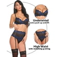 thumbnail image 2 of Conjunto de Lencería Vhermosa con Liguero Sujetador y Bragas Verde, 2 of 7