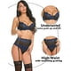 thumbnail image 2 of Conjunto de lencería para mujer con ligueros, sujetador sexy y bragas con aros, 2 of 7