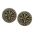 thumbnail image 4 of kowaku 2 Pieces Viking Compass Patch with Hook and Loop Rubber Washable PVC Embroidered black and yellow, 4 of 8