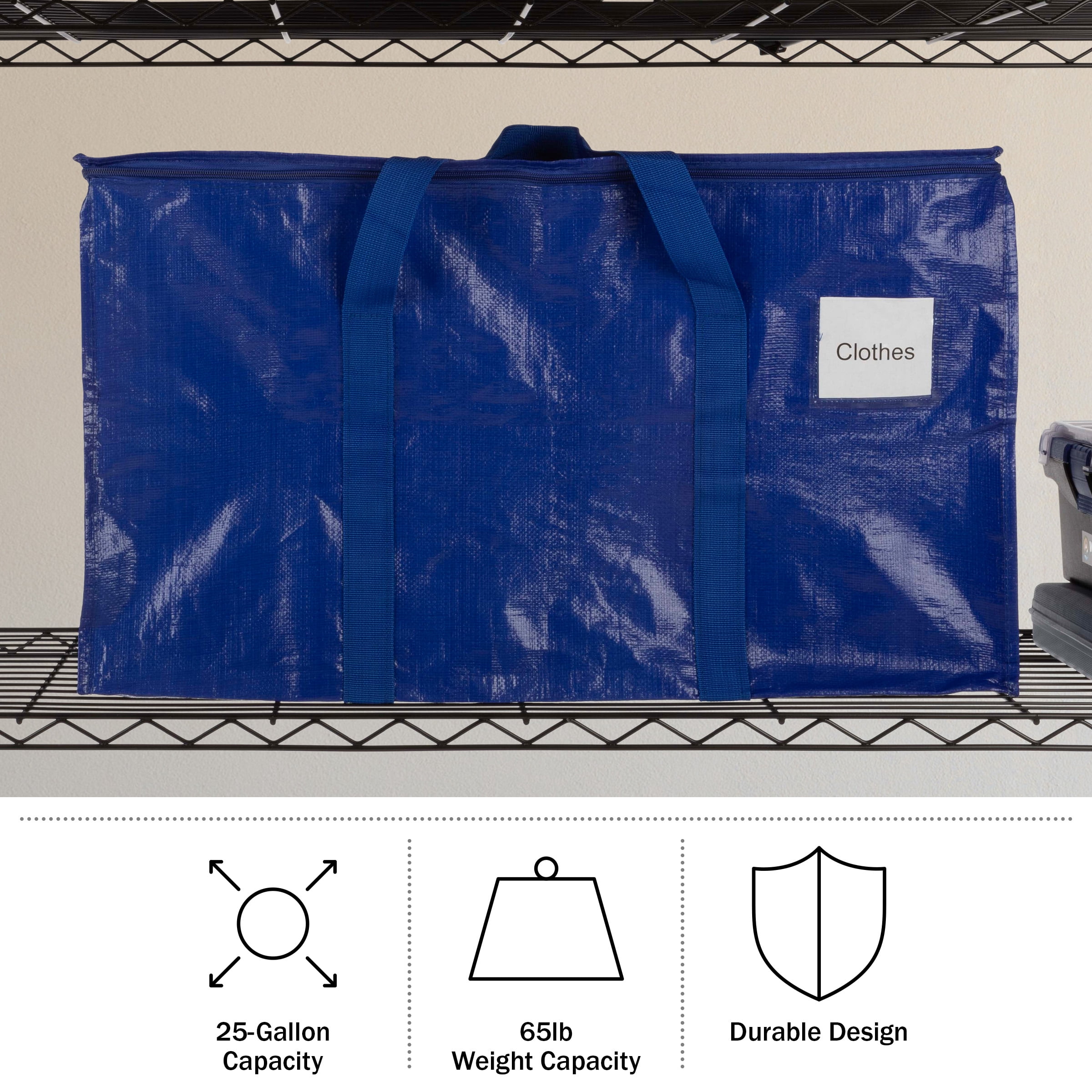 Home-Complete 10-Pack 26.79-inch Moving Bags with Dual Zippers and Durable Handles