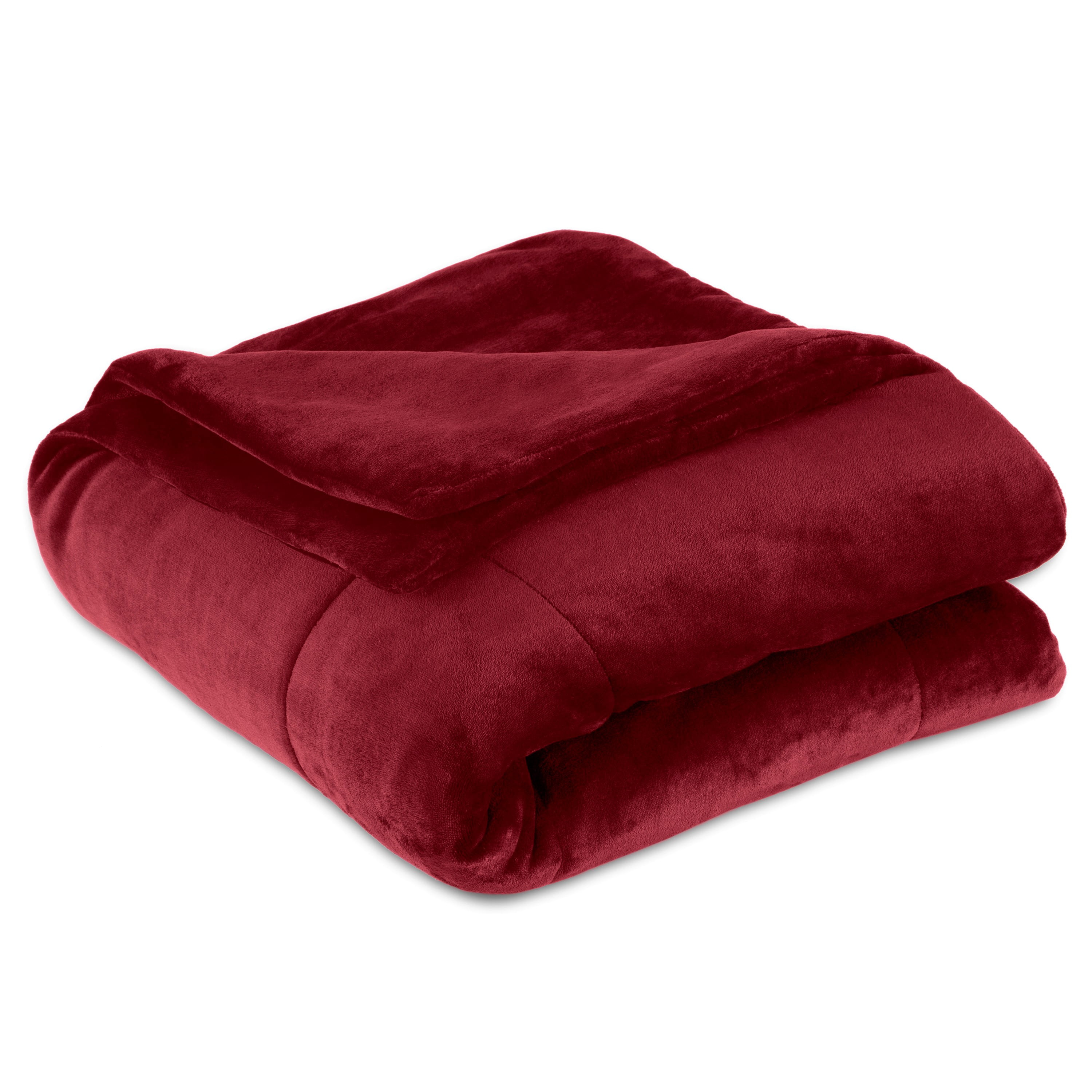 Vellux 1B07183 PlushLux Premium Soft Cozy Warm Plush Fuzzy Couch and Bed Blanket Full/Queen, Red