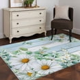 thumbnail image 3 of Daisy Spring Floral Area Rugs 2.7'x5', Washable Small Throw Rugs for Kitchen Bedroom, Eucalyptus Leaves Watercolor Wooden Indoor Outdoor Rug Non-Slip Low Pile Carpet Runner Reversible Floor Mats, 3 of 8