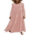 thumbnail image 1 of Robes Longues Décontractées pour Femmes, Mode, Coupe Ample, Manches Longues, Unies, Maxi, 1 of 5
