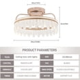 thumbnail image 4 of Modern Invisible Ceiling Fan Light 3-Color Dimmable LED Chandelier Lamp W/Remote, 4 of 14